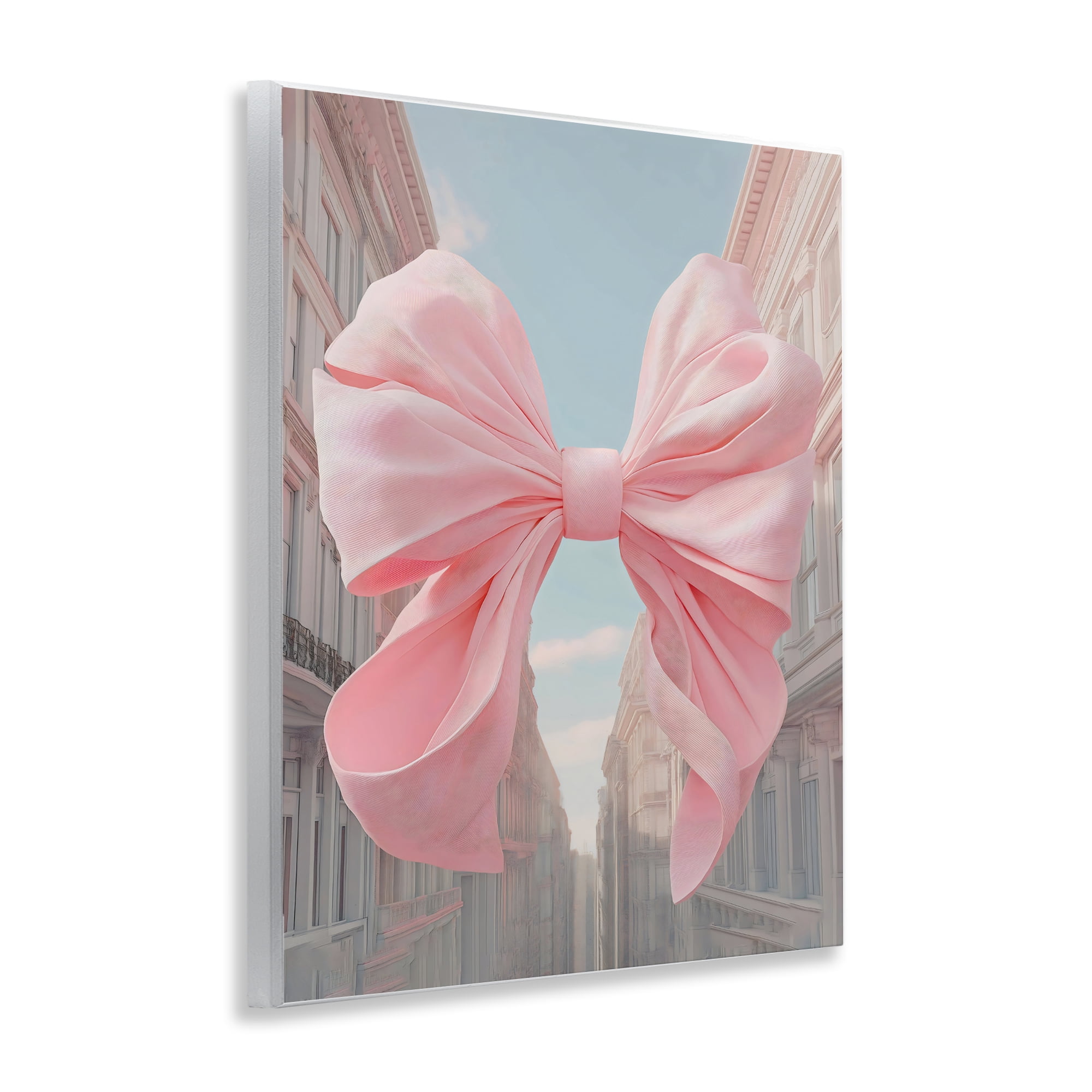Stupell Industries Pink Bow over City Street Wall Plaque Art, design by The Prints Vibe