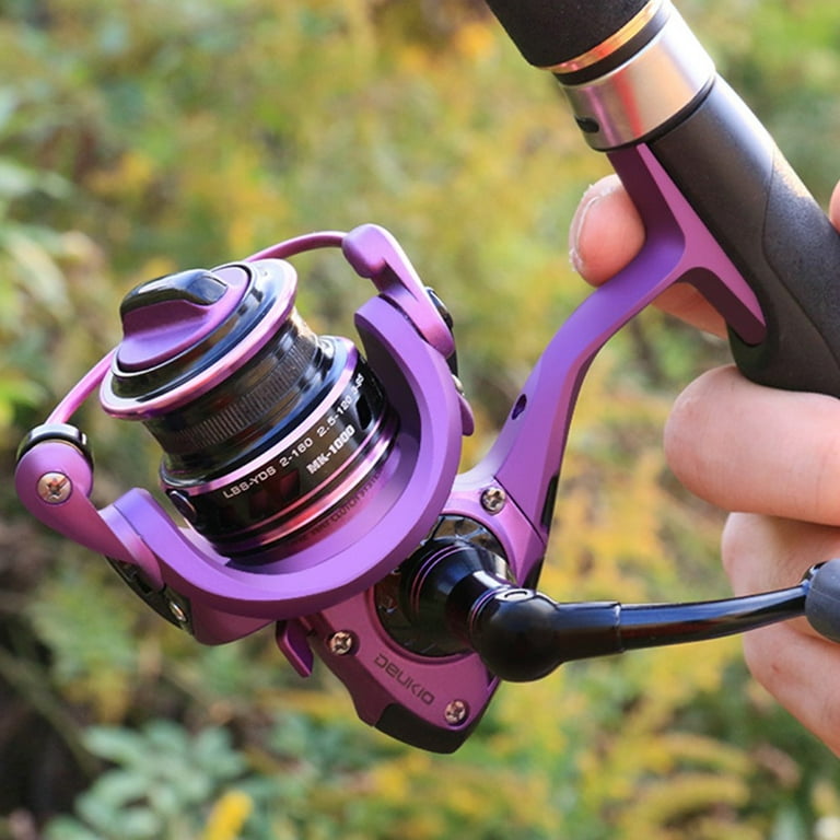 No-Gap Micro-Bait Spinning Reel Purple Fishing Wheel Metal Fishing