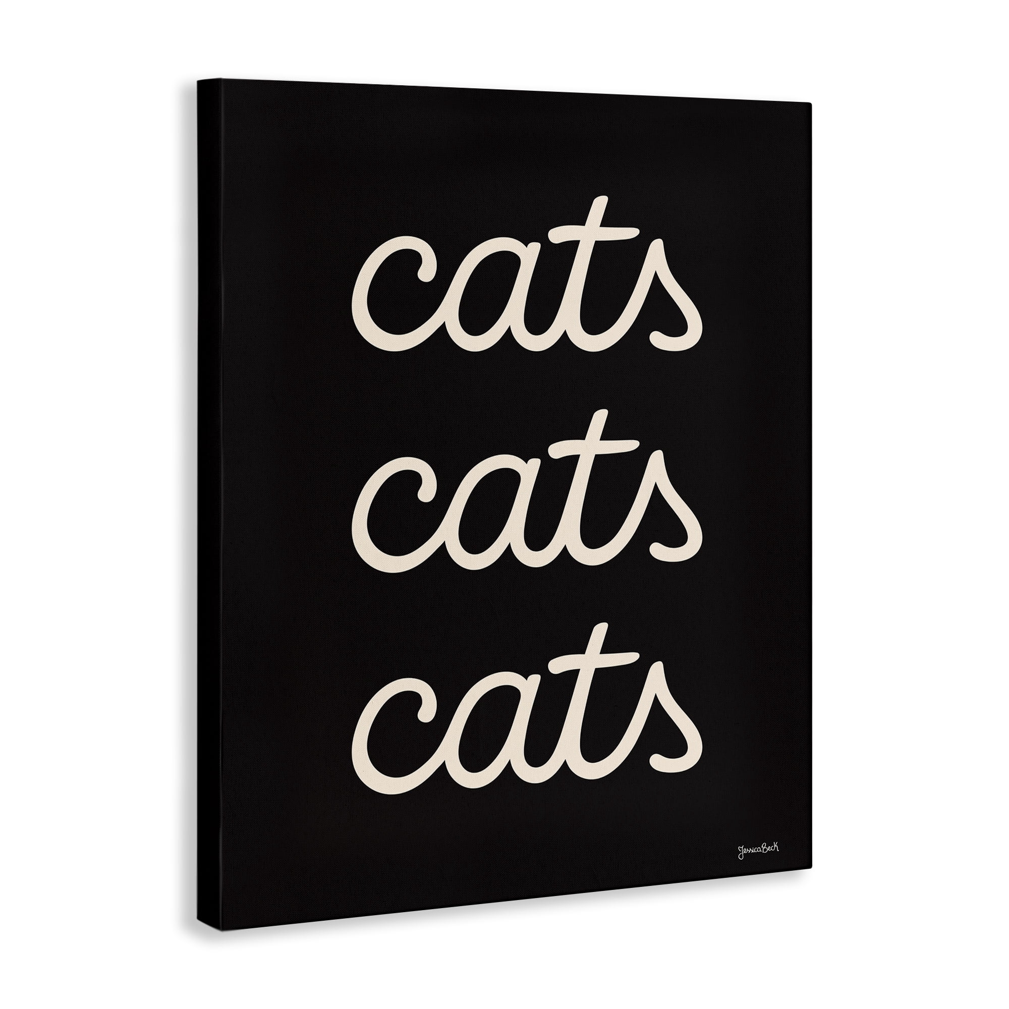 Stupell Industries Cats Repeating Typography Animals Painting Wrapped Canvas Art Print Wall Art, 24 x 30