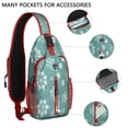 thumbnail image 2 of Sling Backpack,Turquoise Christmas Snowflake Pattern Crossbody Bag with Water Bottle Holder,Waterproof Sling Bag for Men/Women with Chest Phone Holder for Hiking,Travel, 2 of 6
