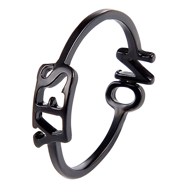 Anillos para mujer, regalos para mujer, moda para mujer, diamante, sí, no, letra inglesa, abierto, anillo para mujer