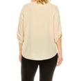 thumbnail image 3 of Women's Plus Size Casual Round Neck Top with Button Tab Sleeve, 3 of 6