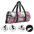 thumbnail image 5 of Xecao Orchids Flowers print Round Travel Duffel Bag is a foldable gym bag with an inner pocket, perfect for travel sports, 5 of 8