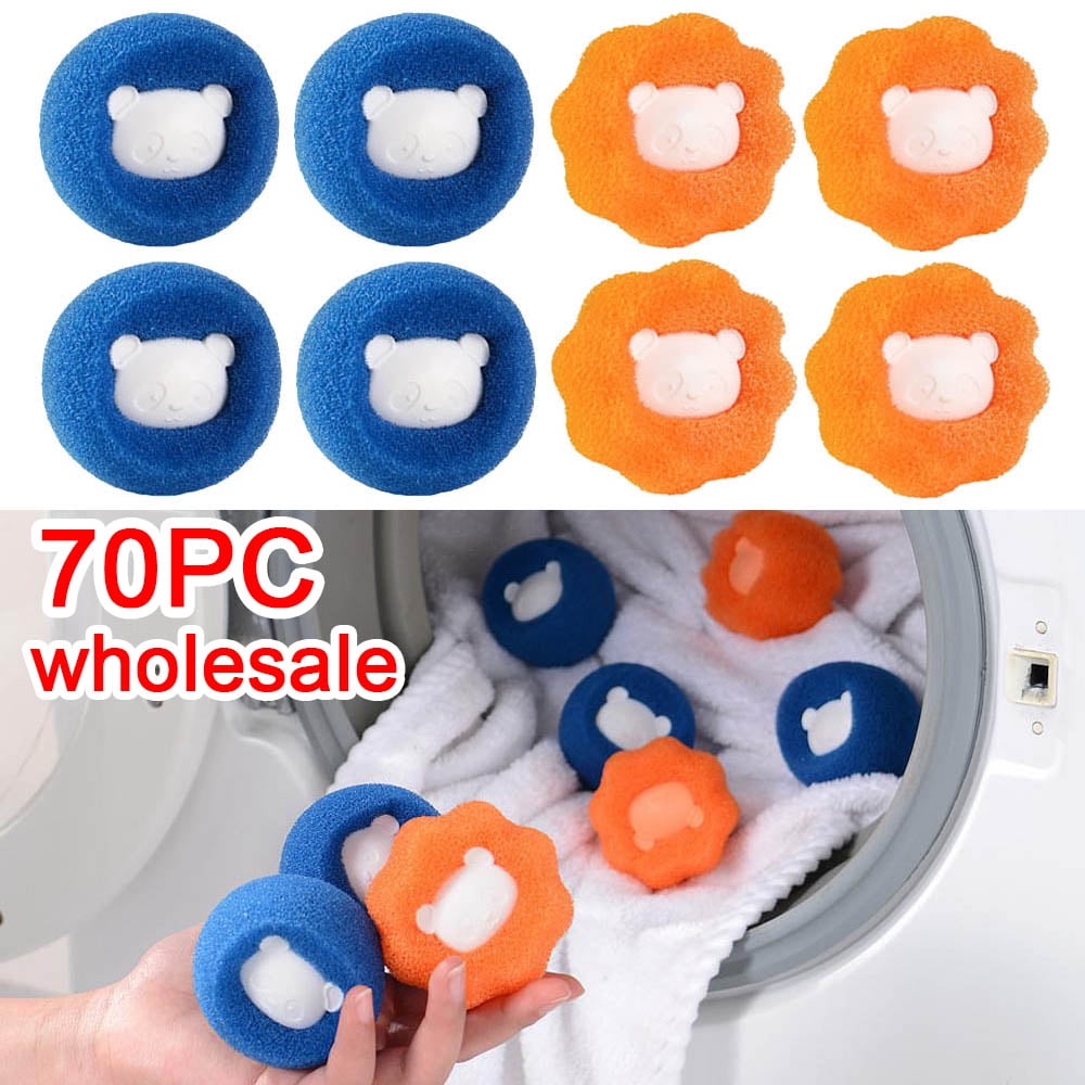 70PC Reusable Dryer Balls,Clothes Adsorbent Hair Removal Cleaning Ball