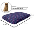 thumbnail image 2 of Cartoon Pet Bed, Pattern with Smiling Face Flowers and Hearts Cheerful Theme, Chew Resistant Pad for Dogs and Cats Cushion with Removable Cover, 24" x 39", Dark Blue Yellow Pink, by Ambesonne, 2 of 4