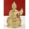 thumbnail image 4 of 7" Medicine Buddha Sculpture | Handmade Tibetan Buddhist Brass Statue | Made in India - Brass Statue, 4 of 4