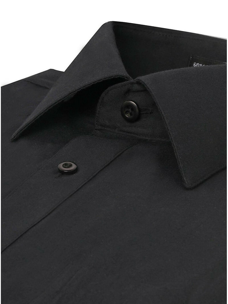 OmegaTux Men's Slim Fit Button Up Long Sleeve Solid Dress Shirt - Black - L (16-16.5) 36/37 sleeve, Size: Large (16-16 ) 36/37 OmegaTux Men's Slim Fit Button Up Long Sleeve Solid Dress Shirt - Black - L (16-16.5) 36/37 sleeve, Size: Large (16-16 ) 36/37