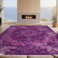 thumbnail image 2 of Design&I 8'x10' Washable Area Rug Pink Vintage Interlocking Weathered Scroll Symmetrical Purple for Dining Room, Large Office, Lounge, Snag-Free, 2 of 7