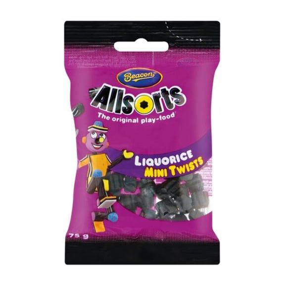 Beacon Liquorice Allsorts Twists 75g