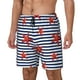 thumbnail image 1 of Balery Starfish Navy Blue Stripe Bañador para hombre, shorts de playa de secado rápido con entrepierna y forro de compresión-Medium, 1 of 6