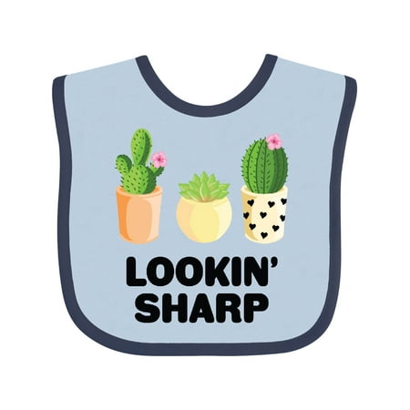 

Inktastic Lookin Sharp with Cacti and Succulent Gift Baby Boy or Baby Girl Bib