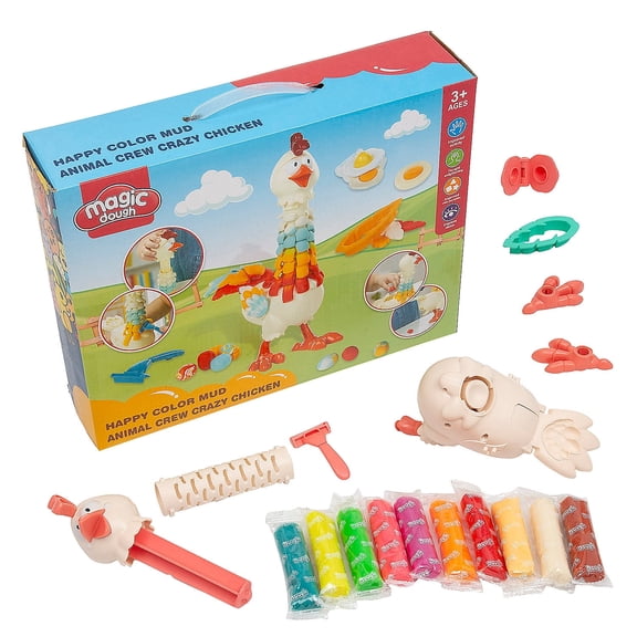 Fun Express 13 1/4" x 10 1/4" Chicken Clay Dough Creation & Play Set - 14 Pieces