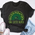 thumbnail image 4 of EcoLoom One Lucky Nurse Scrub Rn Icu Er St Patricks Day Nurses Short Sleeve Unisex T Shirt, 4 of 6
