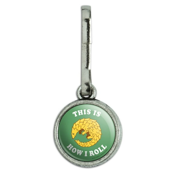 This is How I Roll Armadillo Funny Humor Antiqued Charm Clothes Purse Suitcase Backpack Zipper Pull Aid