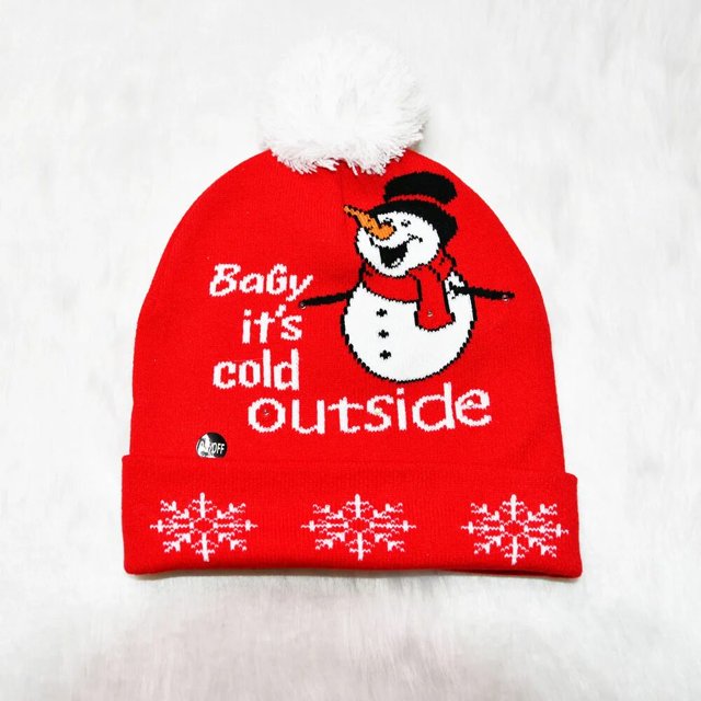 Gorro navideño de punto con luz LED, gorro cálido iluminado, árbol de Navidad, muñeco de nieve, niños y adultos, decoración navideña de Año Nuevo