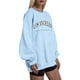 thumbnail image 2 of Gibobby Tops Mujeres Casual Sudadera con capucha de manga larga con estampado alfanumérico y forro polar para mujer, informal, a la moda, versátil y cómoda para el uso diario (Azul, M), 2 of 4