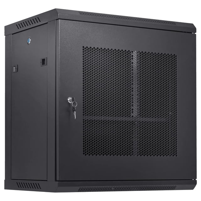 Gabinete de servidor de red de montaje en pared VEVOR 12U de 15.5 pulgadas de profundidad
