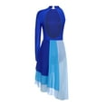 thumbnail image 6 of iiniim Women Lyrical Performance Asymmetrical Split Leotard Dress Modern Dance Costume Blue L, 6 of 7