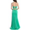 thumbnail image 2 of Liv Foster womens  Hammered Satin Mermaid Gown, 14, Green, 2 of 2