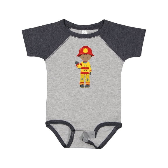 Inktastic African American Boy, Fireman, Firefighter Boys Baby Bodysuit
