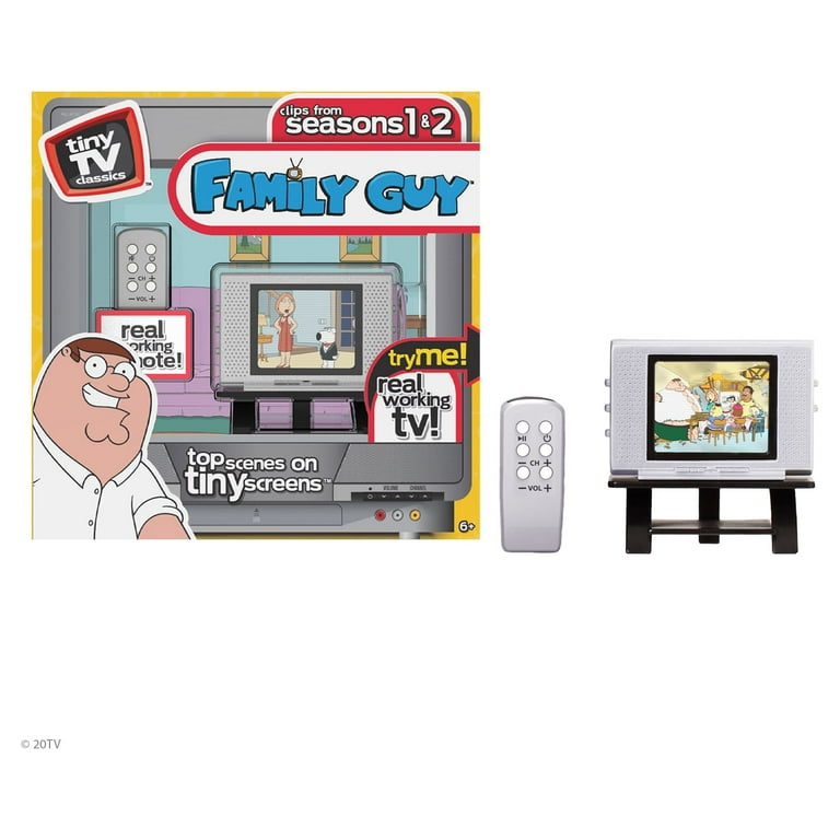 6 pack) Basic Fun!, Collectible Family Guy Edition Real Working TV