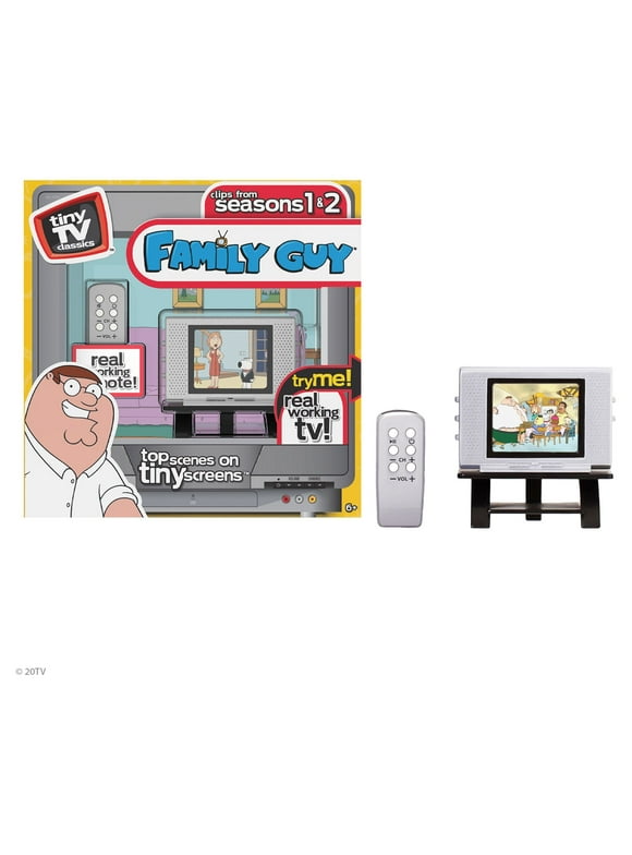 Tiny TV Classics - Family Guy Edition - Collectible Toy - Watch Top Family Guy Scenes on a Real-Working Tiny TV with Working Remote