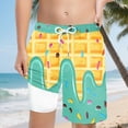 thumbnail image 2 of NOLDARES Youth Boys Swim Trunks with Compression Liner Boys Bathing Suit for Kids Swimsuits Teen Quick Dry Kids Board Shorts(Mint Green,8-9 Years), 2 of 3