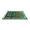thumbnail image 2 of Ahgly Company Machine Washable Indoor Rectangle Persian Turquoise Blue Traditional Area Rugs, 2' x 3', 2 of 4