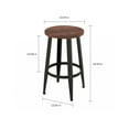 thumbnail image 3 of Lavish Home Set of 2 Wood Counter-Height Bar Stools with Powder-Coated Iron Frames, 3 of 8