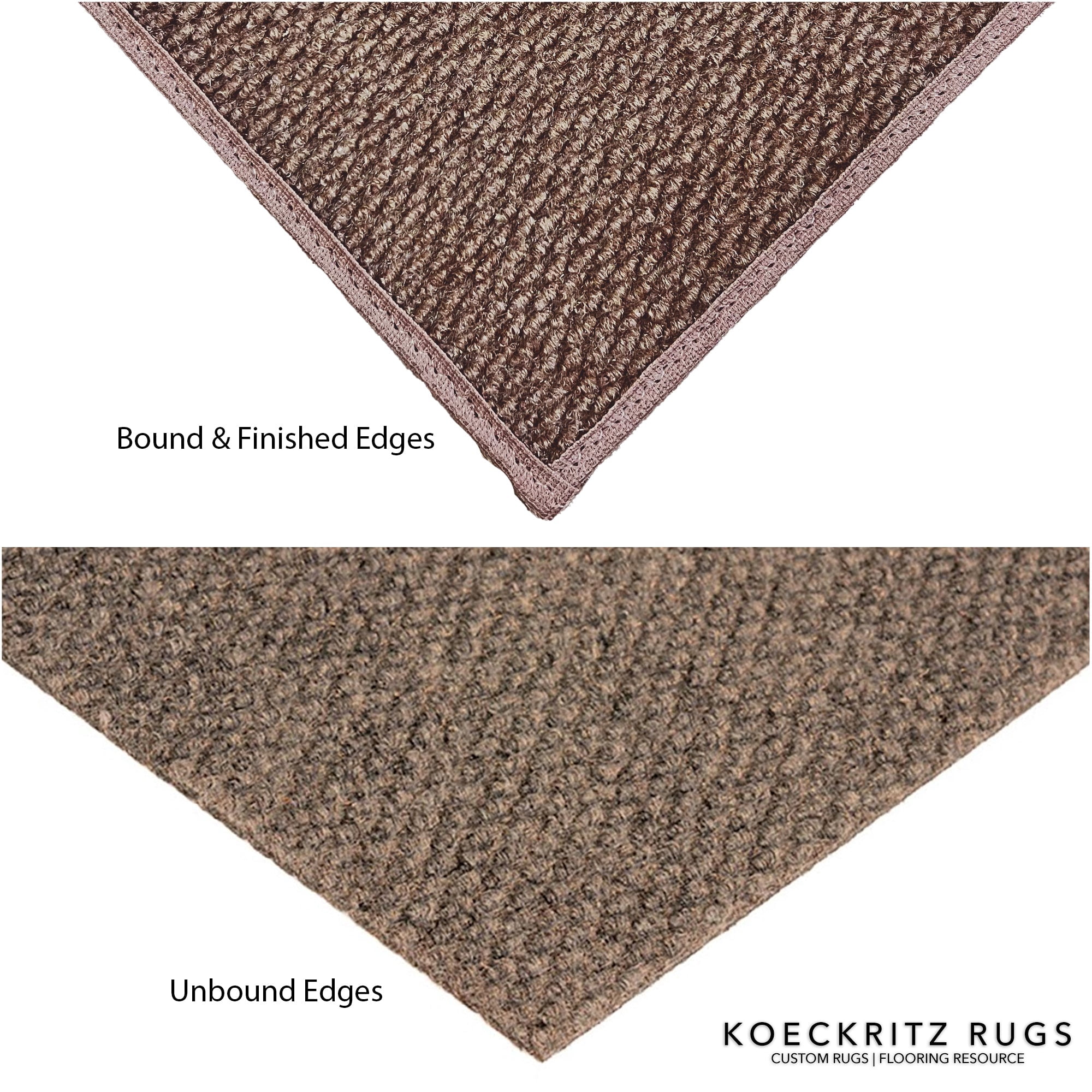 Koeckritz Rugs 3'x10' Soft Indoor/Outdoor Espresso Bound Area Rug Lightweight, Easy to Clean & Move