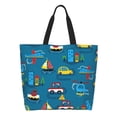 thumbnail image 1 of Fotbe Transportations with Buildings Bolsa Tote Estética de Lona con Estampado para Mujer - Bolsa Reutilizable de Hombro Casual para Vacaciones, Compras, Trabajo y Gimnasio, 1 of 8