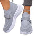 thumbnail image 5 of HTHLVMD Velcro Strap Athletic Shoes, Women's Comfortable Sporty Shoes, Breathable Mesh Sneakers, Shoes Tennis Running Walking Shoes Lightweight Breathable Athletic Sneakers, Light Gray 7, 5 of 5