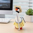thumbnail image 5 of 7-Inch Desktop Goose Country Style Pearl Necklace Outfit Set – Mini Figurine for Office Desk, Polyester, 5 of 6