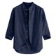 thumbnail image 1 of Camisas Vaqueras Para Hombre Manga Corta Cotton Top Button Manga camisa de cuello masculino Puntos rayados de verano Casual 7 blusa de Men (Navy, L), 1 of 7