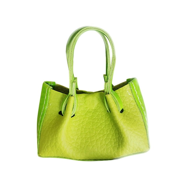 Milaget 1:12 Scale Fashion Handbag Models Life Scene Dollhouse Yellow Green