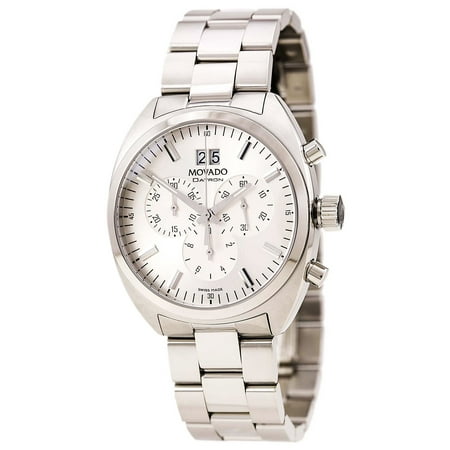 Movado 606477 Men's Datron Silver Dial Steel Bracelet Chronograph Watch