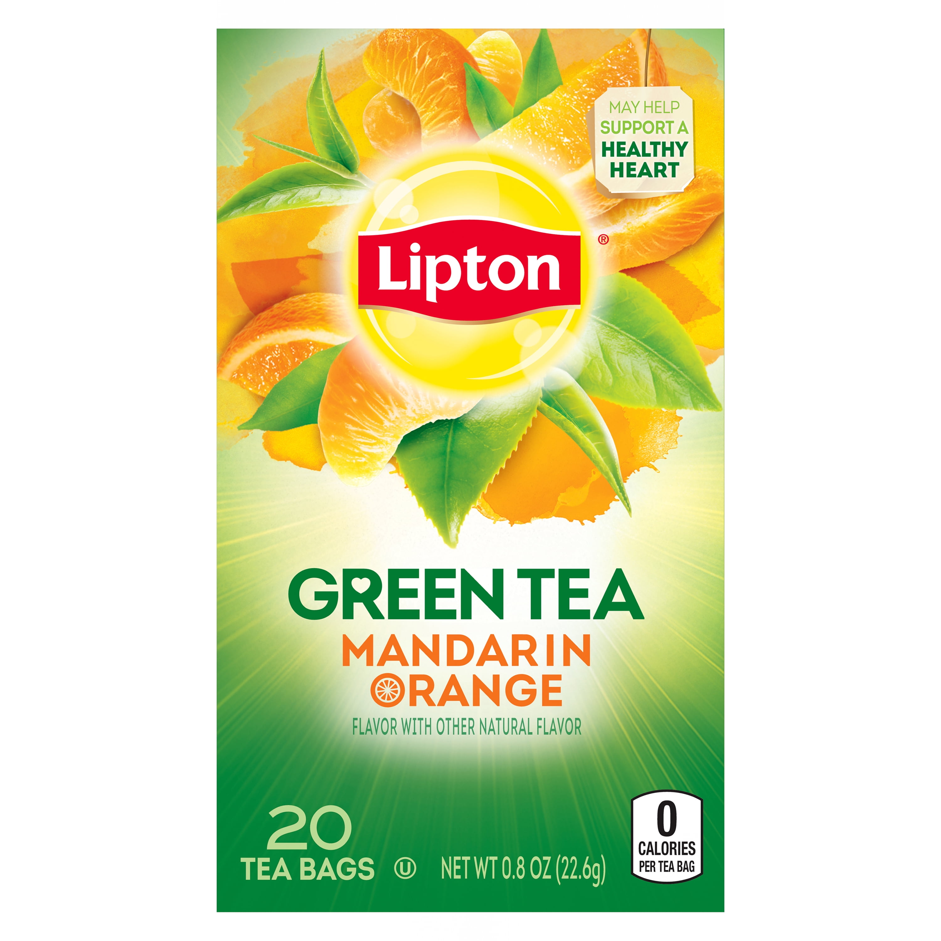 Lipton Mandarin Orange Green Tea, Tea Bags, 20 Ct