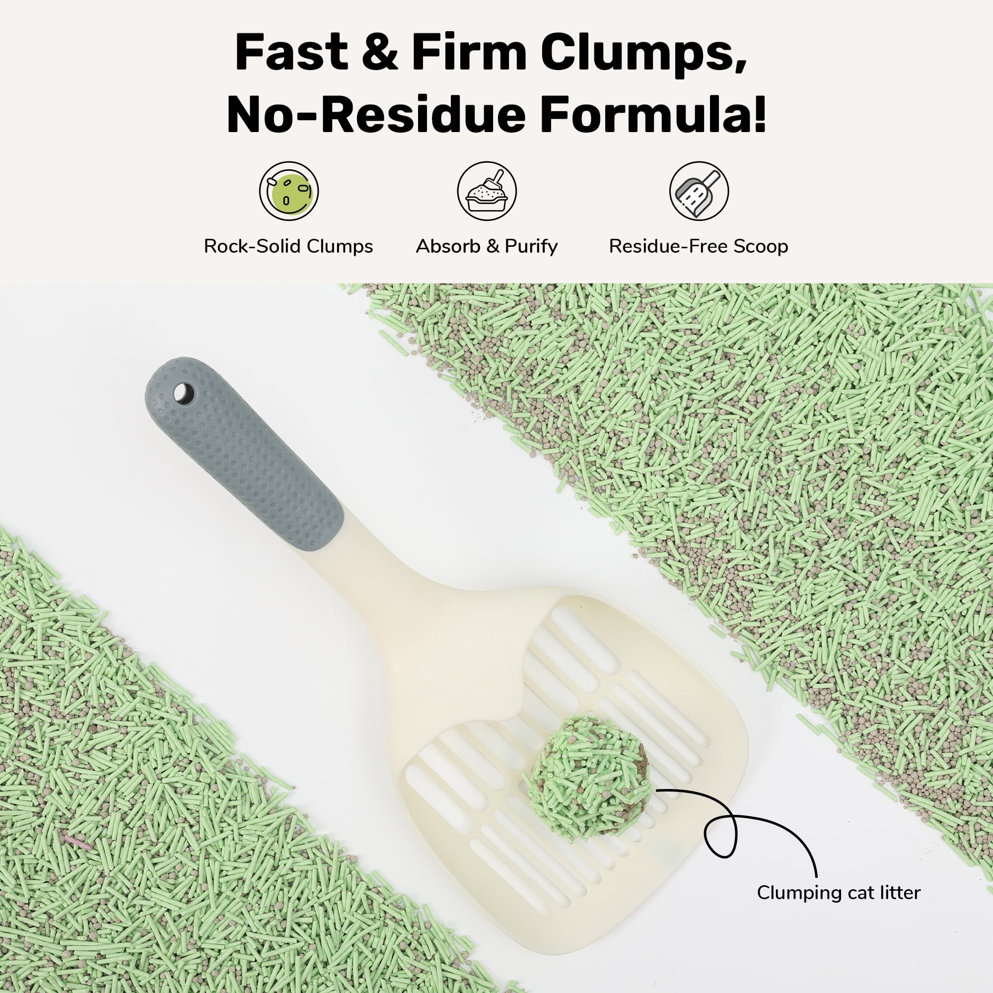 PURPURLAND Tofu Cat Litter 8.8/17.6LB Clumping Cat Litter, Odor Control With Green Tea Scent, Dust Free And Easy To Agglomerate, Disposable In The Toilet