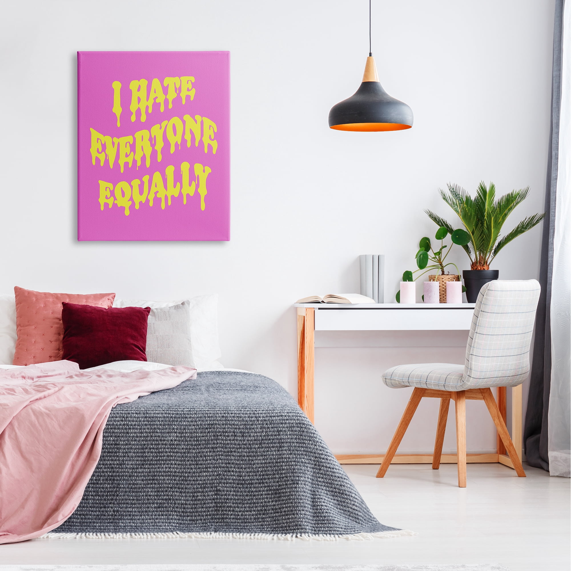 Stupell Industries Hate Everyone Drip Phrase Inspirational Painting Gallery Wrapped Canvas Art Print Wall Art, 30 x 40