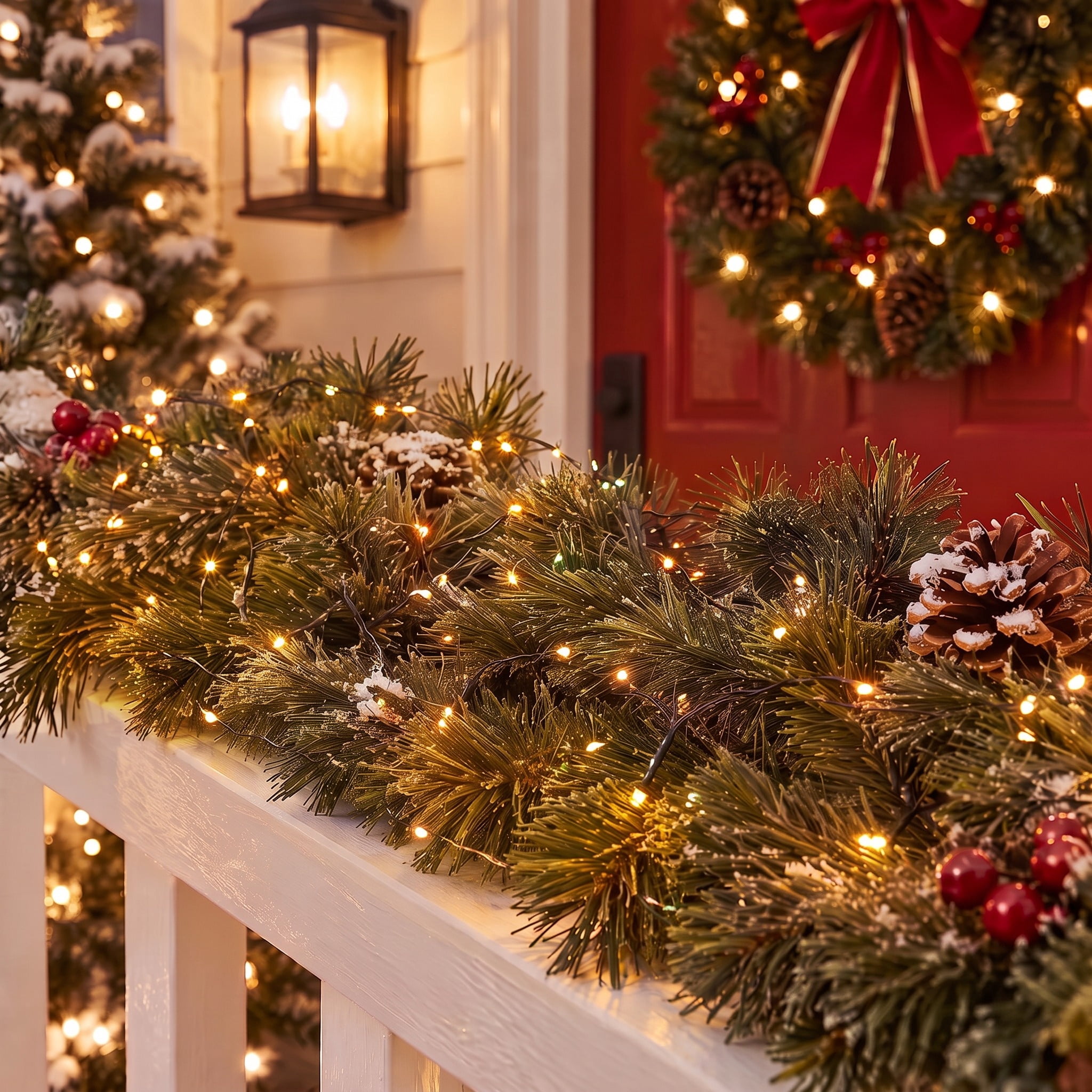 Indoor 25-Count Battery-Operated LED 3-Function Ultra Slim Wire Christmas String Lights, Warm White, Gold Wire, 8', by Holiday Time
