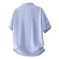 thumbnail image 4 of Hessimy Men Casual Button Down Shirts Short Sleeve Summer Beach Shirt Fashion Camp Tops(Blue,L), 4 of 4