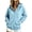 Sky Blue, variant on Women's Oversized Sweatshirts Hooded Button Long Sleeve Pullover Fashion Casual Pockets Tops With Thumb Hole (XL, Sky Blue)