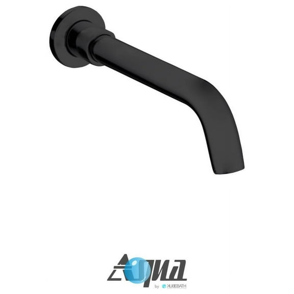Aqua Rondo by KubeBath Matte Black 8" Long Tub Filler Spout With Aerator