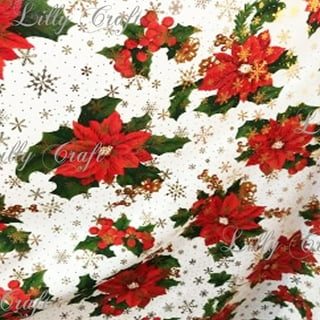 Christmas Fabric 2.5” Strips, Tartan Holiday, Poinsettia, Florals