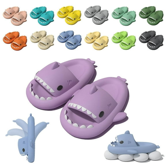New Unisex Shark Slides Sandals Cloud Shark Slippers For Women Men Cute Non-slip Beach Shower Couple Shoes
