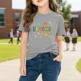 thumbnail image 4 of Girls Preschool Shirt Gray First Day of School Kids Kids Graphic Tee Back to School Top 100% Cotton,Size 9 T, 4 of 9