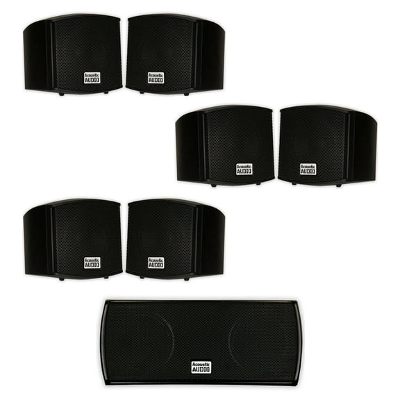 Acoustic Audio AA321B and AA32CB Mountable Indoor Speakers Home Theater 7 Speaker Set