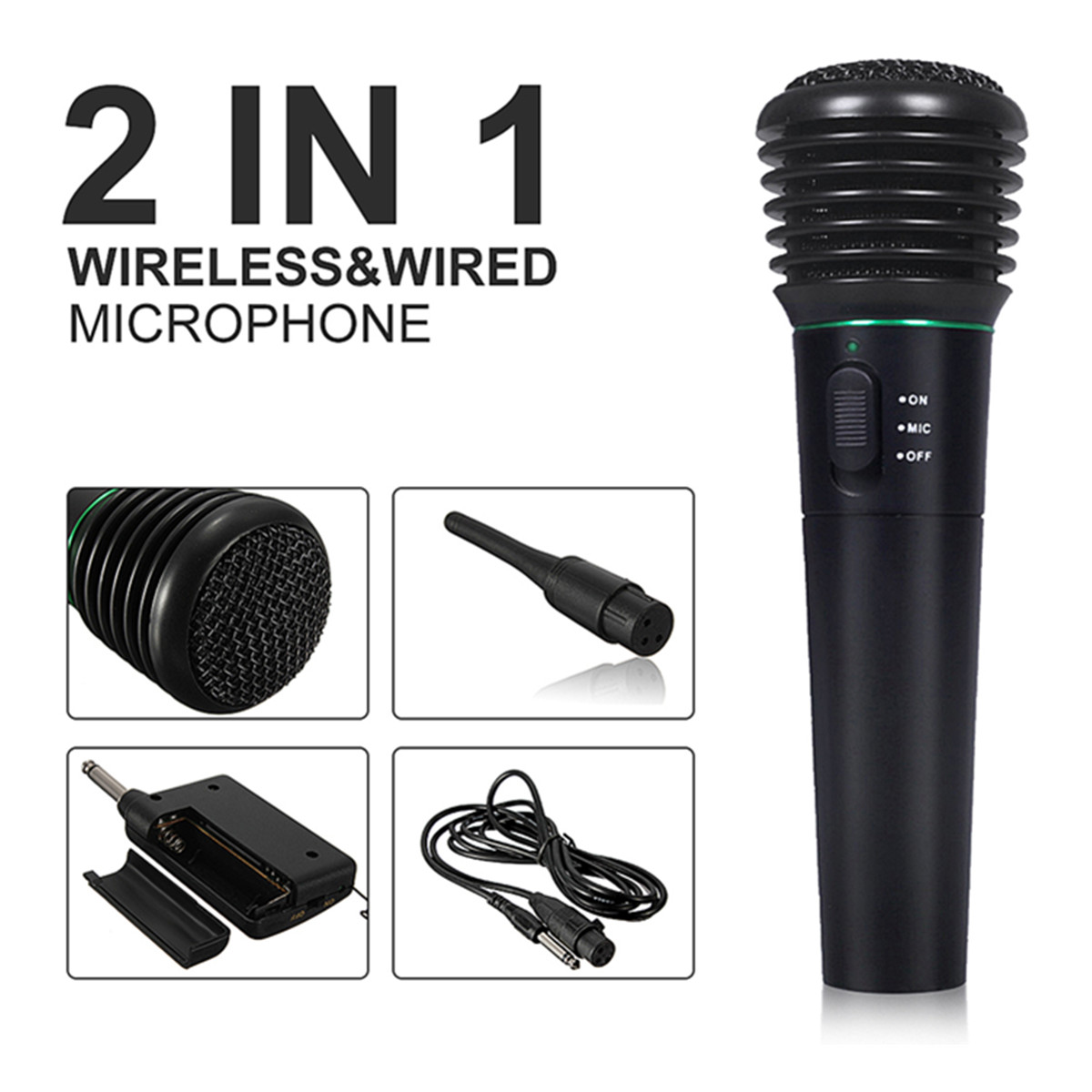 2 In 1 Wired&Wireless Handheld Microphone Speaker Receiver Studio System 2 In 1 Wired&Wireless Handheld Microphone Speaker Receiver Studio System