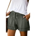 thumbnail image 1 of Pantalones cortos casuales de pierna ancha y sueltos, pantalones cortos elásticos con cordones y cintura alta para mujeres europeas y americanas de verano, 1 of 6