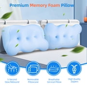 Cotiro Cervical Neck Pillow, Queen Blue, Adult, 15Lx7W, 3.08 Lb